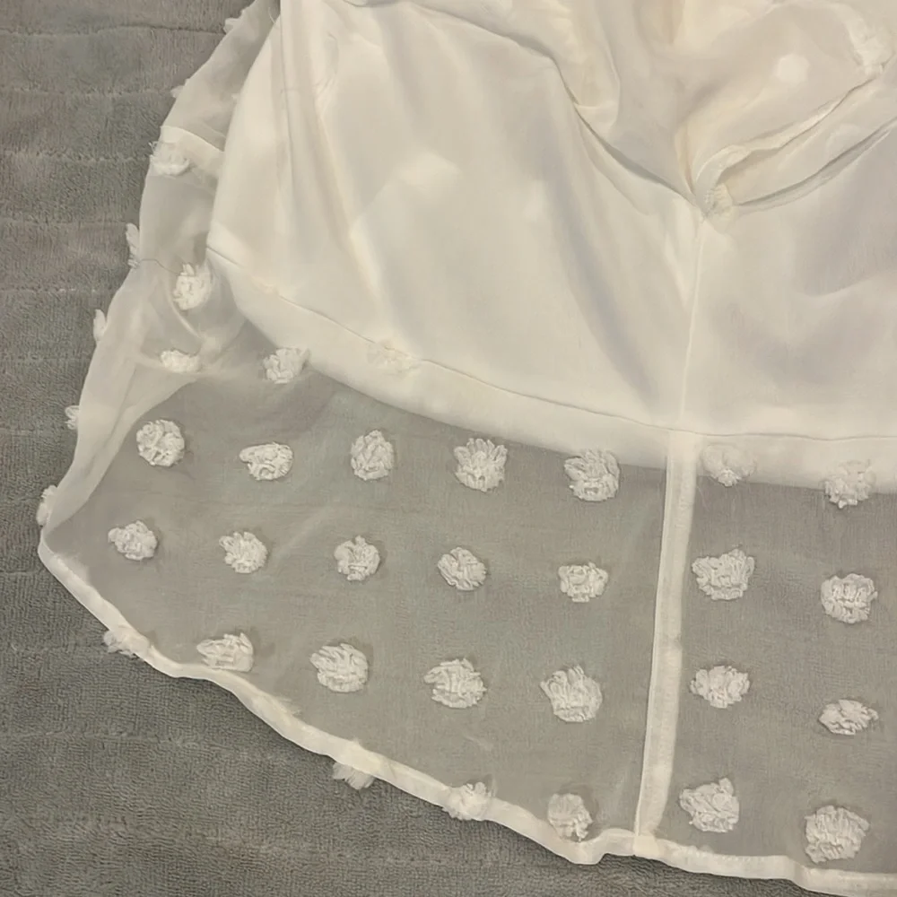 Mi Ami Tiered White Mini Dress size Small - Picture 8 of 8